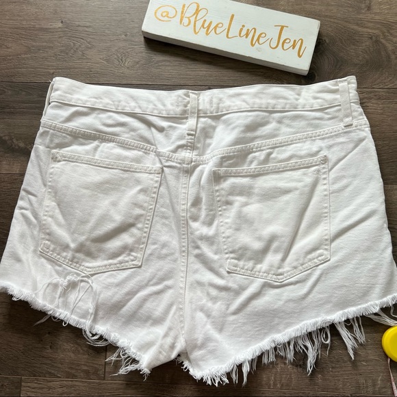 Madewell Relaxed Denim Shorts Button Fly Distressed - Picture 8 of 11